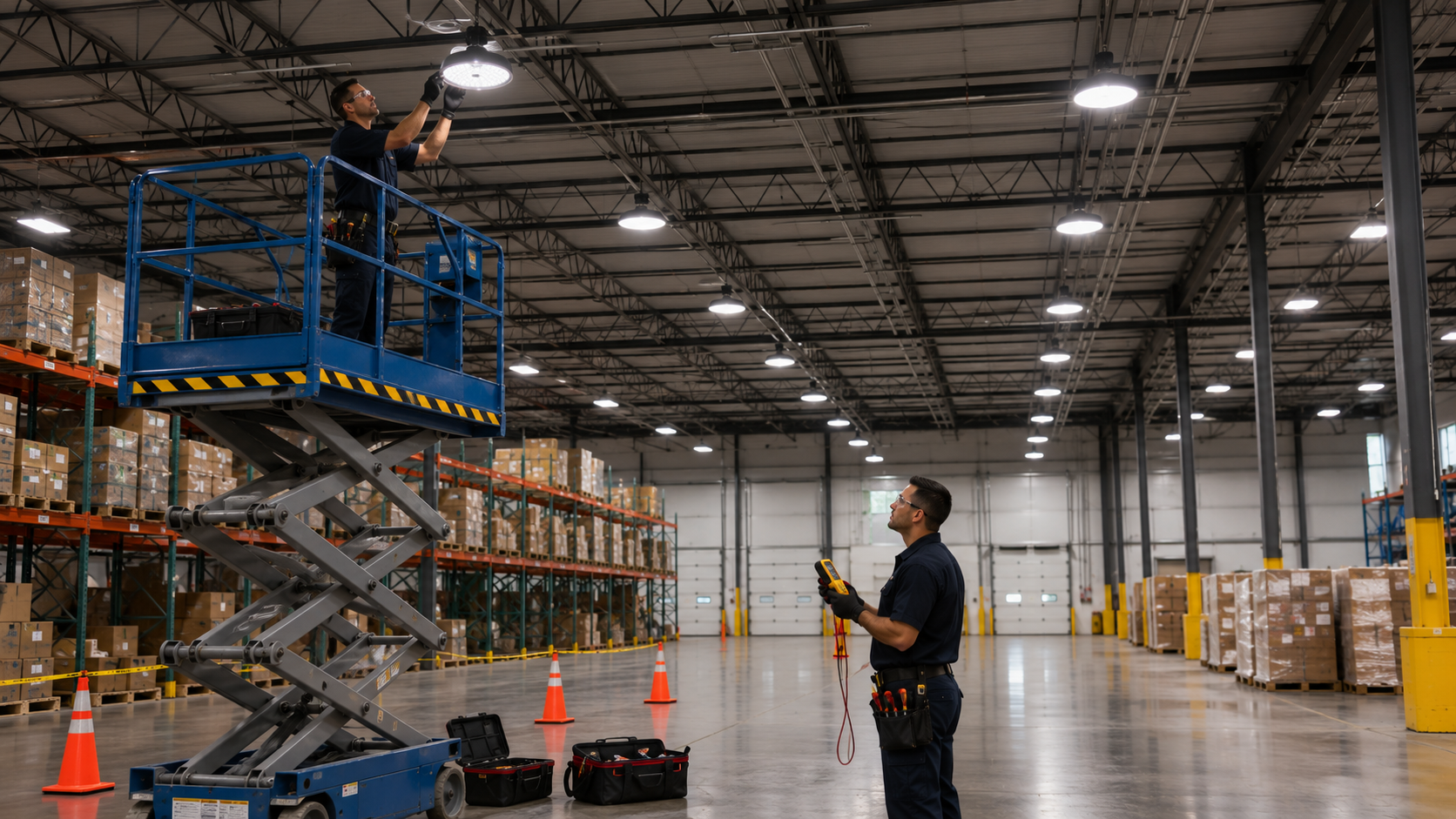 When your home, office, warehouse, retail location, or commercial property in Woburn, Massachusetts needs professional electrical work, choosing an experienced and properly licensed electrician is essential. JA Electrical provides residential and commercial electrical services throughout Woburn and nearby Greater Boston communities. Led by Jose Alves, a licensed Journeyman and Master Electrician with more than 30 years of experience, JA Electrical handles electrical service calls, troubleshooting, repairs, lighting upgrades, dedicated equipment circuits, panel upgrades, remodeling projects, new electrical services, and single-phase or three-phase electrical systems. Whether you need a small repair at home or electrical work for a commercial facility, our goal is to identify the actual need and provide a safe, practical, and dependable solution. Professional Electrical Services in Woburn, Massachusetts Modern properties depend on reliable electrical systems for lighting, heating and cooling equipment, computers, appliances, security systems, machinery, ventilation, refrigeration, and everyday operations. When breakers repeatedly trip, equipment loses power, or an electrical panel no longer provides enough capacity, professional evaluation can help determine the appropriate repair or upgrade. JA Electrical provides services including: Electrical service calls Electrical troubleshooting Small electrical repairs Commercial electrical services Warehouse electrical work Dedicated equipment circuits Single-phase electrical systems Three-phase electrical systems Interior lighting installation Exterior lighting installation LED lighting upgrades Electrical panel replacement 200-amp and 400-amp services Larger electrical services when required Circuit breaker replacement Outlet and switch replacement Recessed lighting installation Bath fan installation Ceiling fan installation Kitchen and bathroom electrical work Residential remodeling wiring Commercial renovation wiring New residential electrical services New commercial electrical services Every project begins with evaluating the existing electrical system, equipment requirements, property layout, and future electrical needs. Commercial Electrician in Woburn, MA Commercial properties need dependable electricity to support employees, customers, equipment, lighting, computers, ventilation, security systems, and daily business operations. JA Electrical provides commercial electrical services for: Warehouses Offices Retail stores Restaurants Small businesses Mixed-use properties Multifamily buildings Light industrial spaces Commercial renovations Property management companies Contractors Storage facilities Commercial work may include: Electrical troubleshooting Service calls Lighting installation Lighting repairs LED upgrades Dedicated circuits Equipment connections Panel and service upgrades New commercial services Single-phase electrical work Three-phase electrical work Remodeling and renovation wiring Business-hours emergency calls Professional electrical work can help reduce disruptions and improve the safety and functionality of the property. Warehouse Electrical Services Warehouses may require electrical systems that support large open spaces, loading areas, storage racks, office sections, ventilation equipment, security systems, and specialized machinery. JA Electrical provides warehouse electrical services such as: Interior lighting High-bay lighting LED lighting upgrades Emergency and exit lighting connections Dedicated equipment circuits Electrical troubleshooting Panel inspections Circuit breaker replacement Three-phase electrical work New outlets and receptacles Office-area electrical work Exterior security lighting Loading-area lighting Electrical work for warehouse renovations New commercial electrical services The electrical solution should be based on the building layout, equipment load, operating schedule, and future business needs. High-Bay and Warehouse Lighting Proper lighting is essential for visibility, productivity, inventory handling, and general safety inside a warehouse. Older fixtures may provide uneven illumination, require frequent maintenance, or consume more energy than modern lighting systems. JA Electrical installs and upgrades: High-bay LED fixtures Linear warehouse lighting Storage-area lighting Loading-dock lighting Office lighting Utility-room lighting Exterior wall packs Security lighting Motion-controlled lighting Occupancy sensors Lighting controls Emergency-lighting circuits A professional lighting layout should consider ceiling height, aisle placement, storage racks, work areas, fixture spacing, and the amount of light required. LED Lighting Upgrades LED lighting upgrades can improve brightness, reduce maintenance, and provide more consistent illumination. Commercial LED upgrades may involve: Replacing outdated fixtures Installing high-bay LED lights Improving fixture placement Adding occupancy sensors Updating lighting controls Replacing damaged switches Installing new circuits Improving exterior lighting Upgrading office and common-area lighting The existing wiring, fixture mounting, circuit capacity, and controls should be evaluated before installation. Three-Phase Electrical Services in Woburn Three-phase electrical systems are commonly used in commercial properties that operate larger equipment or require greater electrical capacity. Three-phase power may be used for: Motors Compressors Commercial HVAC equipment Pumps Manufacturing equipment Large refrigeration systems Commercial kitchen equipment Warehouse machinery Specialized business equipment JA Electrical works with three-phase systems for: Electrical troubleshooting Panel upgrades Dedicated equipment circuits New commercial services Equipment connections Circuit breaker replacement Renovation projects Electrical distribution improvements The correct circuit, breaker, conductor size, and connection method should be based on the equipment specifications and property requirements. Single-Phase Electrical Services Single-phase systems are common in residential properties and many smaller commercial spaces. JA Electrical provides single-phase electrical services for: Homes Offices Small retail locations Multifamily properties Restaurants Rental properties Workshops Commercial renovations Services may include panel replacement, dedicated circuits, lighting, troubleshooting, service upgrades, and new electrical installations. Dedicated Equipment Circuits Commercial equipment may require its own dedicated electrical circuit. A dedicated circuit can help provide the correct voltage and electrical capacity while reducing the risk of overloading other circuits. JA Electrical installs dedicated circuits for: Commercial refrigeration HVAC equipment Air compressors Pumps Motors Office equipment Restaurant appliances Warehouse machinery Lighting controls Security equipment Specialized production equipment Commercial laundry equipment The circuit must be sized according to the equipment manufacturer’s electrical requirements. Commercial Electrical Panel Upgrades The electrical panel distributes power throughout the property and protects individual circuits from excessive current. A commercial panel may need attention when: Breakers frequently trip Equipment causes lights to dim The panel has limited breaker space New machinery is being installed The property is being renovated Electrical demand has increased The panel is damaged or corroded The existing service is undersized Circuits are poorly organized Business expansion requires more power JA Electrical provides commercial panel work that may include: Electrical panel replacement 200-amp services 400-amp services Larger services when required Single-phase panels Three-phase panels New circuit breakers Dedicated equipment circuits Grounding and bonding improvements Electrical distribution upgrades The correct service size should be based on the property’s current and future electrical load. Commercial Electrical Troubleshooting Electrical problems can interrupt operations and affect employees, customers, equipment, or inventory. JA Electrical provides troubleshooting for problems such as: Equipment without power Breakers that repeatedly trip Lighting circuits that fail Partial power loss Buzzing electrical panels Hot outlets or switches Damaged receptacles Three-phase equipment problems Voltage-related concerns Circuits overloaded by equipment Exterior lights that stopped working Office outlets without power Electrical issues discovered during remodeling The location where power is lost is not always where the problem originated. Professional testing can help identify the affected circuit, breaker, wiring connection, or electrical component. Business-Hours Emergency Electrical Calls Some electrical issues require faster attention than routine installations. JA Electrical provides urgent electrical service calls during business hours, based on availability, for situations such as: Unexpected power loss Partial power loss Breakers that will not reset Electrical equipment losing power Hot outlets or switches Burning electrical odors Buzzing electrical equipment Sparking electrical components Lighting failures affecting operations Electrical issues interrupting business activity When there is active smoke, fire, severe sparking, or an immediate danger to people or property, occupants should move to a safe location and contact emergency services. Electrical Services for Offices Offices require reliable electrical systems for computers, printers, lighting, internet equipment, security systems, and employee workstations. JA Electrical provides office electrical services such as: New receptacles Dedicated computer circuits Lighting installation LED upgrades Dimmer and lighting controls Occupancy sensors Panel improvements Electrical troubleshooting Conference-room electrical work Reception-area lighting Break-room circuits Commercial remodeling wiring Planning receptacle and lighting locations carefully can improve functionality and reduce reliance on extension cords. Retail Electrical Services Retail properties depend on lighting, display equipment, checkout systems, security devices, refrigeration, and everyday electrical access. JA Electrical provides electrical work for: Retail stores Boutiques Convenience stores Service businesses Showrooms Mixed-use commercial properties Services may include: Track lighting Display lighting General lighting Dedicated circuits Outlet installation Electrical troubleshooting Panel upgrades Exterior lighting Security lighting Renovation wiring Electrical work should be coordinated with the store layout, displays, customer areas, and equipment requirements. Restaurant Electrical Services Restaurants require reliable power for cooking equipment, refrigeration, lighting, ventilation, point-of-sale systems, and customer areas. JA Electrical provides electrical services that may include: Dedicated appliance circuits Lighting installation Dining-room lighting Kitchen electrical work Refrigerator and equipment circuits Electrical troubleshooting Panel upgrades Single-phase or three-phase systems Remodeling and renovation wiring Exterior and entrance lighting Equipment specifications should be reviewed before circuits and connections are installed. Exterior and Security Lighting Exterior lighting can improve visibility around entrances, parking areas, loading zones, walkways, and building perimeters. JA Electrical installs and repairs: Exterior wall lights Security lighting Motion-activated fixtures Loading-area lighting Entrance lighting Parking-area lighting Building-mounted fixtures LED exterior lighting Timer controls Photocell controls Outdoor fixtures and electrical components should be suitable for weather exposure and properly installed. Residential Electrician in Woburn, MA JA Electrical also provides complete residential electrical services throughout Woburn. Residential services are available for: Single-family homes Condominiums Multifamily properties Rental units Older homes Finished basements Home additions Kitchen renovations Bathroom renovations Bedrooms and living rooms Home offices Garages Whether the property needs one repair or a complete electrical upgrade, the goal is to provide safe and dependable electrical work. Residential Electrical Service Calls JA Electrical provides residential service calls for problems such as: Breakers that repeatedly trip Outlets without power Switches that stopped working Flickering lights Partial power loss Warm outlets or switches GFCI devices that will not reset Bathroom fan problems Ceiling fan problems Damaged light fixtures Buzzing electrical components Electrical issues discovered during remodeling Professional troubleshooting can help identify the actual cause before repairs are completed. Small Electrical Repairs JA Electrical handles residential and commercial repairs such as: Replacing faulty outlets Installing new receptacles Replacing damaged switches Correcting loose connections Replacing circuit breakers Repairing lighting circuits Installing new fixtures Troubleshooting non-working fans Adding dedicated circuits Replacing damaged electrical devices Updating GFCI protection Improving AFCI protection where appropriate Correcting issues discovered during inspections Even a small electrical repair should be completed using appropriate materials and professional installation methods. Residential Electrical Panel Upgrades Older homes may not have enough electrical capacity for modern appliances, heating and cooling equipment, home offices, renovations, and EV chargers. JA Electrical provides residential panel and service work that may include: Electrical panel replacement 100-amp to 200-amp upgrades 200-amp electrical services 400-amp electrical services Circuit breaker replacement Dedicated circuit installation Grounding and bonding improvements New residential electrical services The correct capacity depends on the property’s electrical load and future plans. Signs Your Electrical Panel May Need Attention Consider scheduling an electrical evaluation when you notice: Breakers frequently tripping Lights dimming when appliances or equipment start Buzzing or crackling near the panel Heat around the panel A burning odor Rust or corrosion Damaged breakers An outdated fuse box Limited room for additional circuits Plans to install high-demand equipment Electrical problems affecting several areas A complete panel replacement is not always necessary. Professional troubleshooting can determine whether the issue involves the panel, breaker, circuit, equipment, or another component. Recessed Lighting Installation Recessed lighting can improve illumination while maintaining a clean and modern appearance. JA Electrical installs recessed lighting in: Kitchens Living rooms Bedrooms Bathrooms Hallways Finished basements Home offices Commercial offices Retail interiors A professional lighting layout should consider ceiling height, room dimensions, fixture spacing, furniture placement, natural light, and control options. Kitchen Electrical Remodeling Kitchen renovations frequently require new circuits, outlets, lighting, appliance connections, and electrical protection. JA Electrical provides: Dedicated appliance circuits Countertop receptacles GFCI-protected outlets Recessed lighting Pendant lighting Under-cabinet lighting Island outlets Dimmer switches Microwave circuits Refrigerator connections Dishwasher connections Electrical work for cooking equipment Panel improvements related to the renovation Planning the electrical work early helps ensure that appliances, outlets, switches, and fixtures are positioned correctly. Bathroom Electrical Services JA Electrical provides bathroom electrical services such as: Bath fan installation Bath fan replacement Vanity lighting Recessed lighting GFCI-protected receptacles New switches and controls Timer installation Fan-and-light combination wiring Electrical work for bathroom renovations Professional installation helps create a bathroom that is properly illuminated, ventilated, and convenient to use. Ceiling Fan Installation Ceiling fans can improve air circulation and comfort in bedrooms, living rooms, offices, and other interior spaces. JA Electrical installs and replaces ceiling fans while checking that: The electrical box is rated for fan support The mounting hardware is secure The wiring is properly connected The wall switch or remote operates correctly The fan runs without unnecessary movement A standard light-fixture box may not be designed to support the weight and movement of a ceiling fan. Electrical Work for Remodeling and Renovations Electrical planning should be included from the beginning of every residential or commercial remodeling project. JA Electrical provides renovation electrical work for: Kitchens Bathrooms Bedrooms Living rooms Finished basements Home additions Offices Retail stores Restaurants Warehouses Commercial interiors Renovation services may include: New lighting layouts Additional receptacles Dedicated circuits Equipment connections Switch and dimmer installation Bath fans Ceiling fans Panel improvements Service upgrades New residential electrical services New commercial electrical services JA Electrical works with homeowners, contractors, property managers, landlords, and business owners to coordinate the electrical portion of the project. Why Choose JA Electrical? Commercial and residential electrical work requires experience, proper licensing, and attention to the entire electrical system. JA Electrical offers: More than 30 years of electrical experience Leadership by Jose Alves Licensed Journeyman Electrician expertise Licensed Master Electrician expertise Residential electrical services Commercial electrical services Warehouse electrical work Single-phase and three-phase experience 200A and 400A service experience Dedicated equipment circuits Service calls and troubleshooting Small repairs and complete installations Remodeling and renovation services Clear communication Reliable workmanship Safety-focused electrical solutions Our goal is to identify the actual electrical need and provide a practical, dependable solution. Frequently Asked Questions Do you provide warehouse electrical services in Woburn? Yes. JA Electrical provides warehouse lighting, troubleshooting, dedicated circuits, panel upgrades, equipment connections, and renovation electrical work. Do you work with three-phase electrical systems? Yes. JA Electrical works with three-phase commercial systems, including troubleshooting, panels, dedicated circuits, service upgrades, and equipment connections. Can you install dedicated circuits for commercial equipment? Yes. The circuit can be designed according to the equipment’s voltage, amperage, phase, and electrical requirements. Do you install high-bay warehouse lighting? Yes. JA Electrical installs and upgrades high-bay, LED, storage-area, loading-area, and general commercial lighting. Can you upgrade a commercial electrical panel? Yes. JA Electrical works with 200A, 400A, and larger electrical services when required. The correct capacity depends on the property and equipment load. Do you provide business-hours emergency service calls? Yes. Urgent electrical calls are available during business hours, based on availability. The company should not be advertised as providing 24/7 emergency service unless that schedule is officially offered. Do you provide residential electrical services in Woburn? Yes. JA Electrical provides residential repairs, service calls, lighting, fans, panel upgrades, remodeling, and new electrical services. Do you handle small electrical repairs? Yes. JA Electrical repairs outlets, switches, breakers, lighting circuits, fixtures, fans, and other common electrical components. Schedule Electrical Service in Woburn, MA Whether you need warehouse lighting, a dedicated equipment circuit, commercial troubleshooting, a panel upgrade, residential electrical repairs, or remodeling work, JA Electrical is ready to help. JA Electrical provides residential and commercial electrical services throughout Woburn, Massachusetts, including service calls, repairs, lighting, single-phase and three-phase systems, panel upgrades, remodeling, and new electrical installations. Need an Electrician in Woburn? Call JA Electrical at (774) 930-5956 to schedule a service call, request an estimate, or discuss your commercial or residential electrical project.